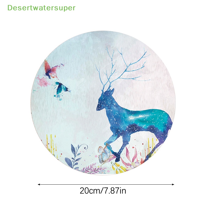 Dsvn Thảm Lót Chuột Tròn 20CM Chống Trượt In Hình Hoa Cảnh Thành Phố / Thỏ Hoạt Hình