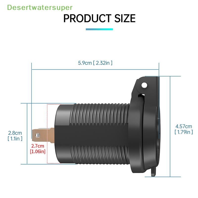 Ổ Cắm Sạc Hai Cổng USB 12V / 24V Cho Xe Hơi Xe Máy