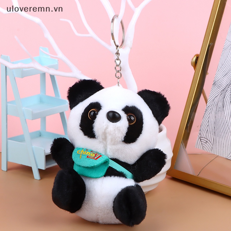 Búp Bê Nhồi Bông Hình Gấu Trúc 12CM Mềm Mại Trang Trí Ba Lô / Móc Khóa