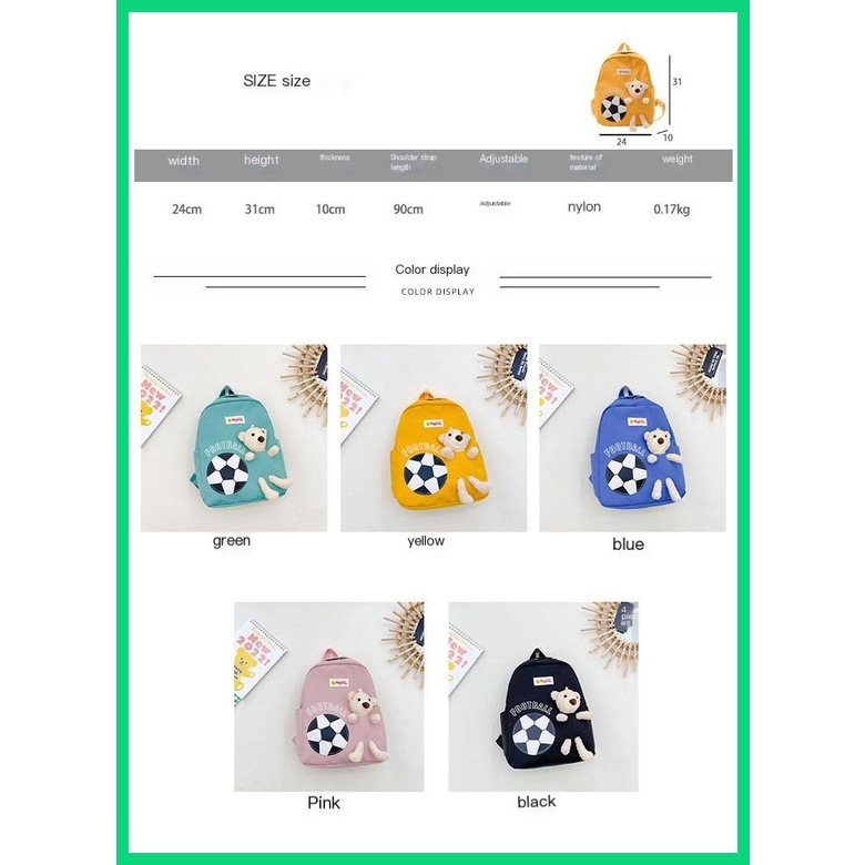 Ba Lô Vải Siêu Nhẹ In Họa Tiết Hoạt Hình Dễ Thương Cho Bé