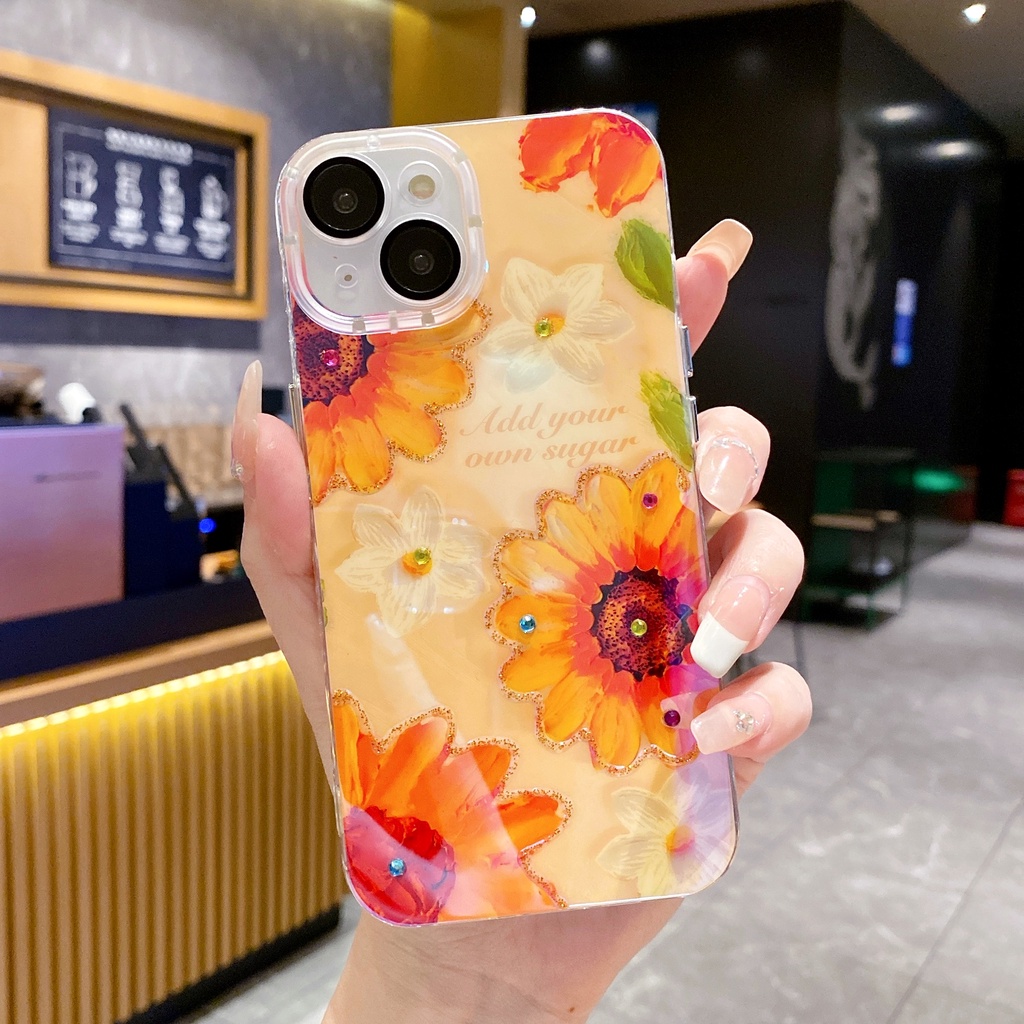 Ốp Điện Thoại TPU Chống Sốc Họa Tiết Hoa Hướng Dương Cho IPhone 14 13 12 11 Pro Max