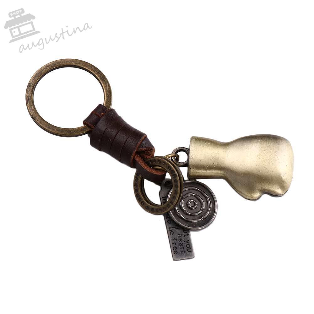 Móc Khóa Gắn Găng Tay Boxing AUGUSTINA 3D Kim Loại Đơn Giản Cho Nam