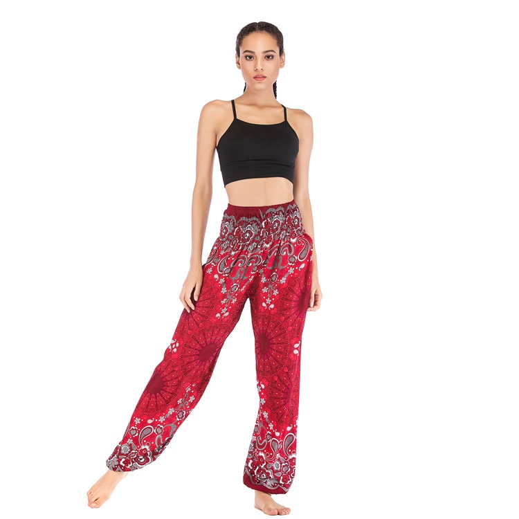 Sẵn_Quần Lanh Thái_ Quần Harem Alibaba Yoga kiểu dáng BOHO, chất liệu cao cấp Bamboo 100%