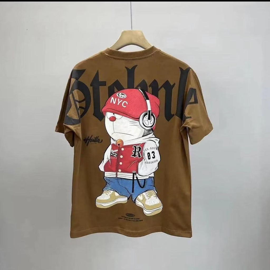 Áo Thun Cotton Ngắn Tay In Họa Tiết Đơn Giản Phong Cách Hàn Quốc Cho Nam