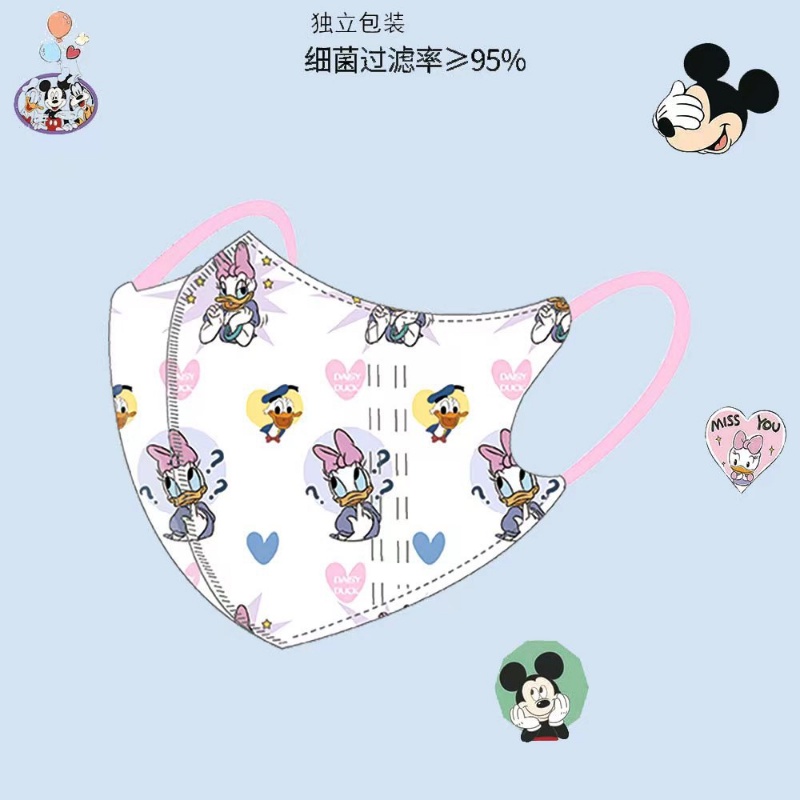 Khẩu Trang 3d Ba Chiều Thoáng Khí Phong Cách Hoạt Hình Mickey Dễ Thương Dùng Một Lần Dành Cho Trẻ Em