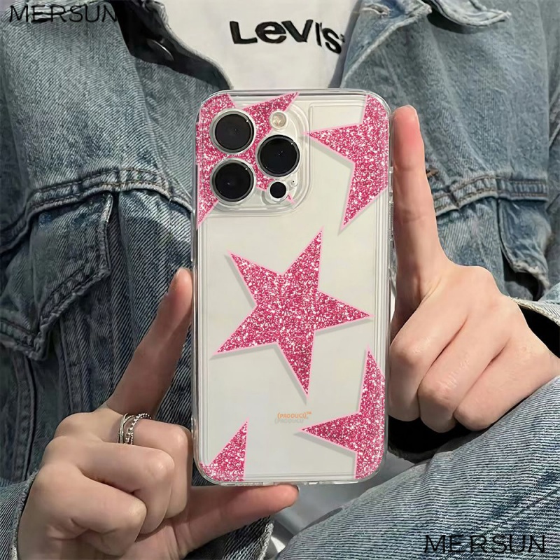 ✅Ốp Điện Thoại Mềm Chống Sốc Họa Tiết Lấp Lánh 6In Cho Iphone 78 6In 14pro max13 1211 plus 5WGW