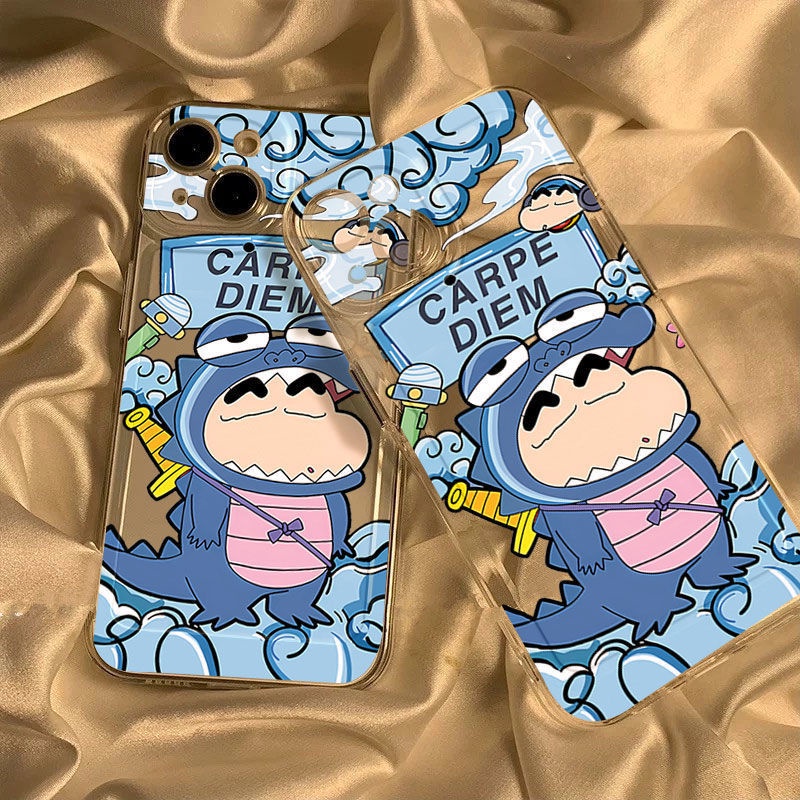 ✅Ốp Điện Thoại Trong Suốt In Hình Cá Sấu Shin-Chan Cho Iphone 1114 xsmax 8 13Pro7 12 XNKN