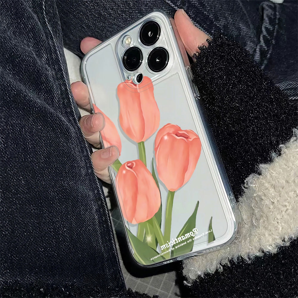 ✅Ốp Điện Thoại Mềm Chống Sốc In Chữ Tiếng Anh / Hoa Tulip Cho Iphone 14pro 13 11max 6In 78piPhone12 PND8