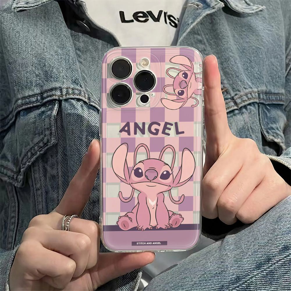 ✅Ốp Điện Thoại Dẻo Họa Tiết Kẻ Sọc / Thiên Thần Màu Hồng / Tím Chống Sốc Cho iPhone12max 14pro 13 6In PXPK 78p11