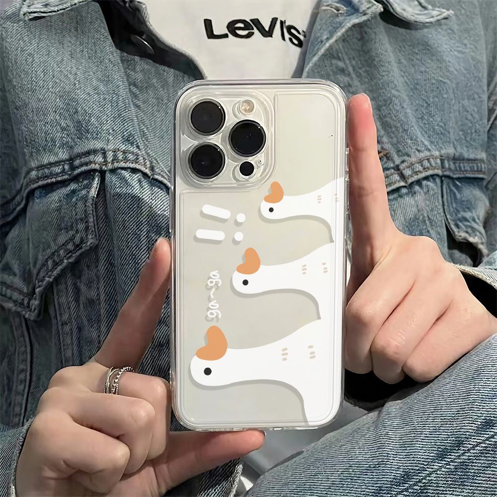 ✅Ốp Điện Thoại Mềm Chống Sốc Hình Vịt Trắng Cho Iphone 78max 1314pro11iPhone12 6In B67O