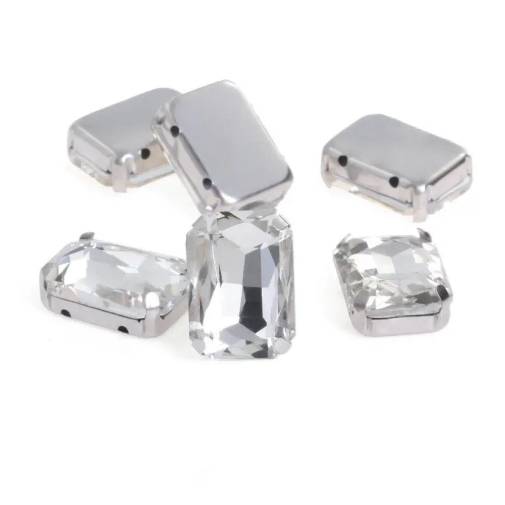 Đá Pha Lê Hình Bát Giác Kích Thước 13 * 18mm 18 * 25mm Dùng Trang Trí Quần Áo