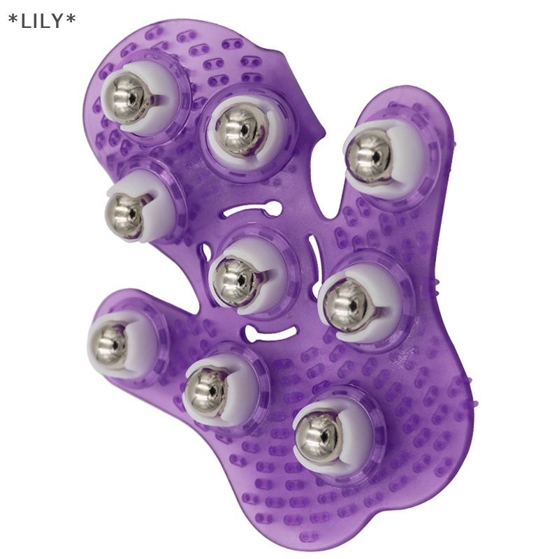Lily Cọ hình massage găng tay cơ thể massager với 9 360 độ con lăn kim loại con lăn uuu