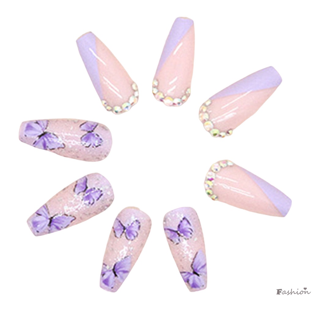 Móng Tay Giả Màu Sắc Đơn Giản Phong Cách Pháp