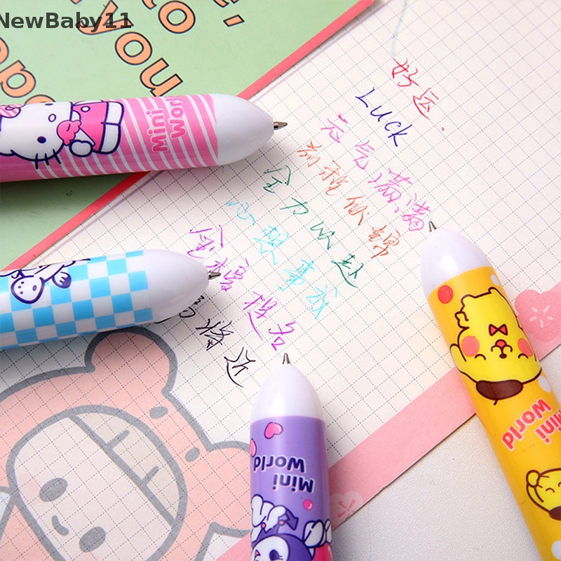 Bút Bi Dạng Nhấn 10 Màu Đa Năng Họa Tiết Hoạt Hình Dễ Thương