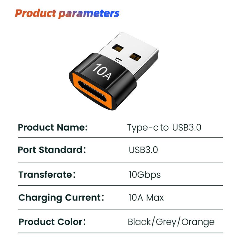 Đầu Chuyển Đổi Ankndo 10A USB 3.0 Type-C OTG USB C Đầu Đực Sang USB Đầu Cái Cho Mac / book Xiaomi Samsung S20
