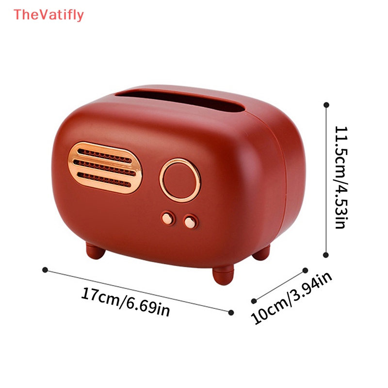 [Thevalifly] Giá Đỡ Hộp Khăn Giấy Hình Radio Cổ Điển Để Bàn Trang Trí HOT