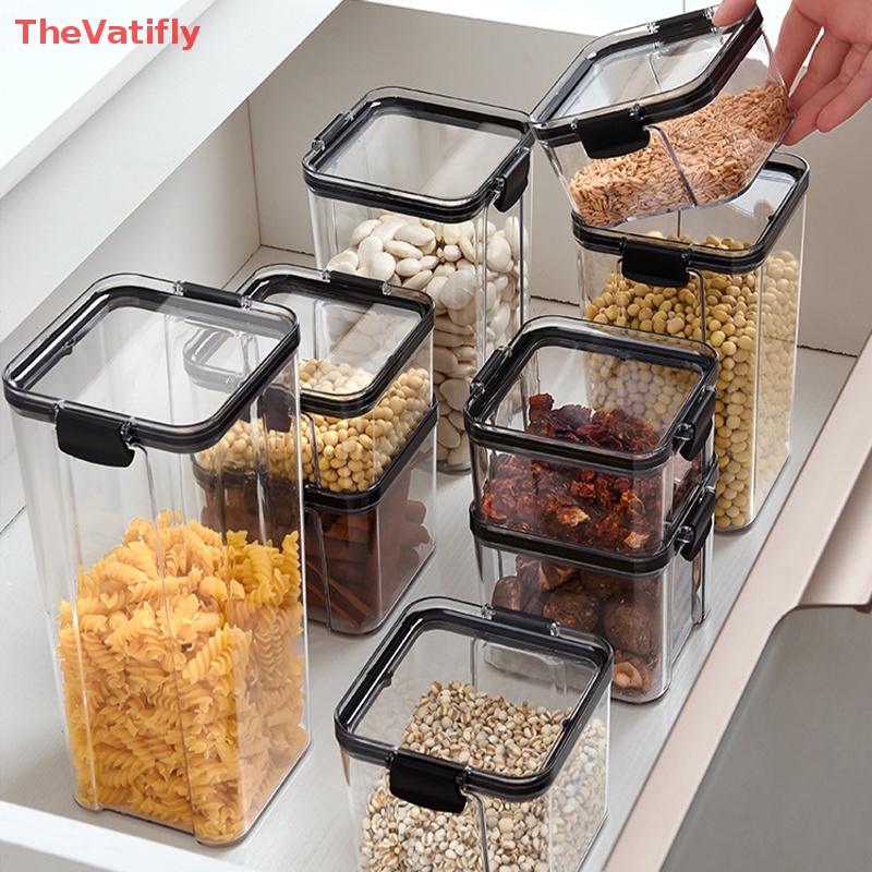 [Thevalifly] Hộp Nhựa Trong Suốt Đựng Thực Phẩm Khô Có Nắp Đậy Cho Nhà Bếp Và Quần Lót