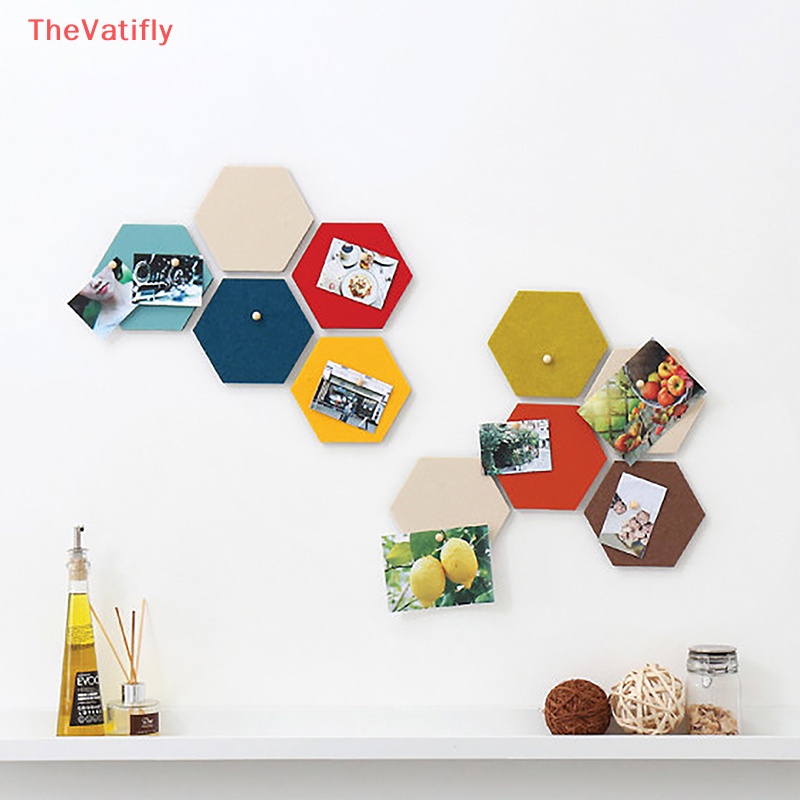 [Thevaly] 10 Miếng Dán Tường Bằng Vải Nỉ Hình Lục Giác