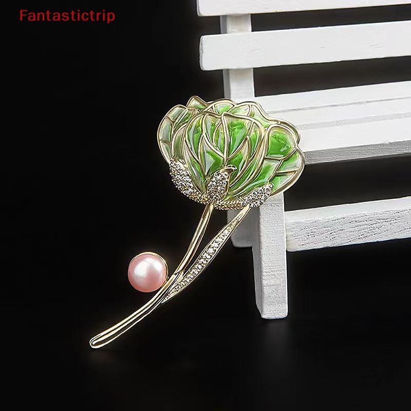 [Fantastictrip] Ghim Cài Áo Hình Hoa Đính Ngọc Trai Cao Cấp Thời Trang Trang Trí Khăn Choàng Cổ