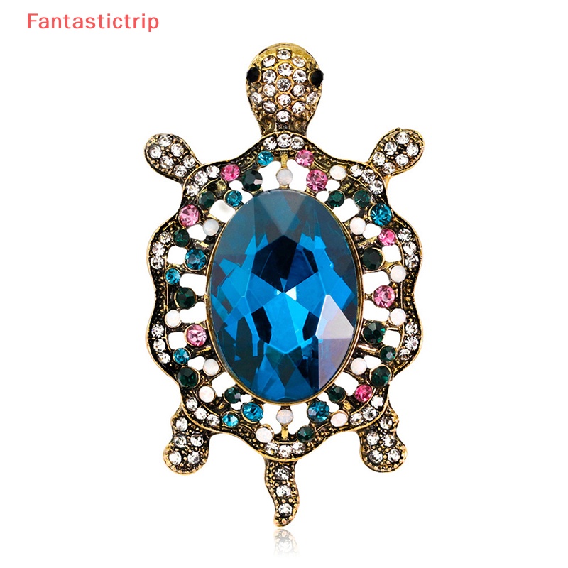 Ghim Cài Áo Hình Rùa Biển Đính Đá Nhân Tạo Thời Trang Cho Nữ