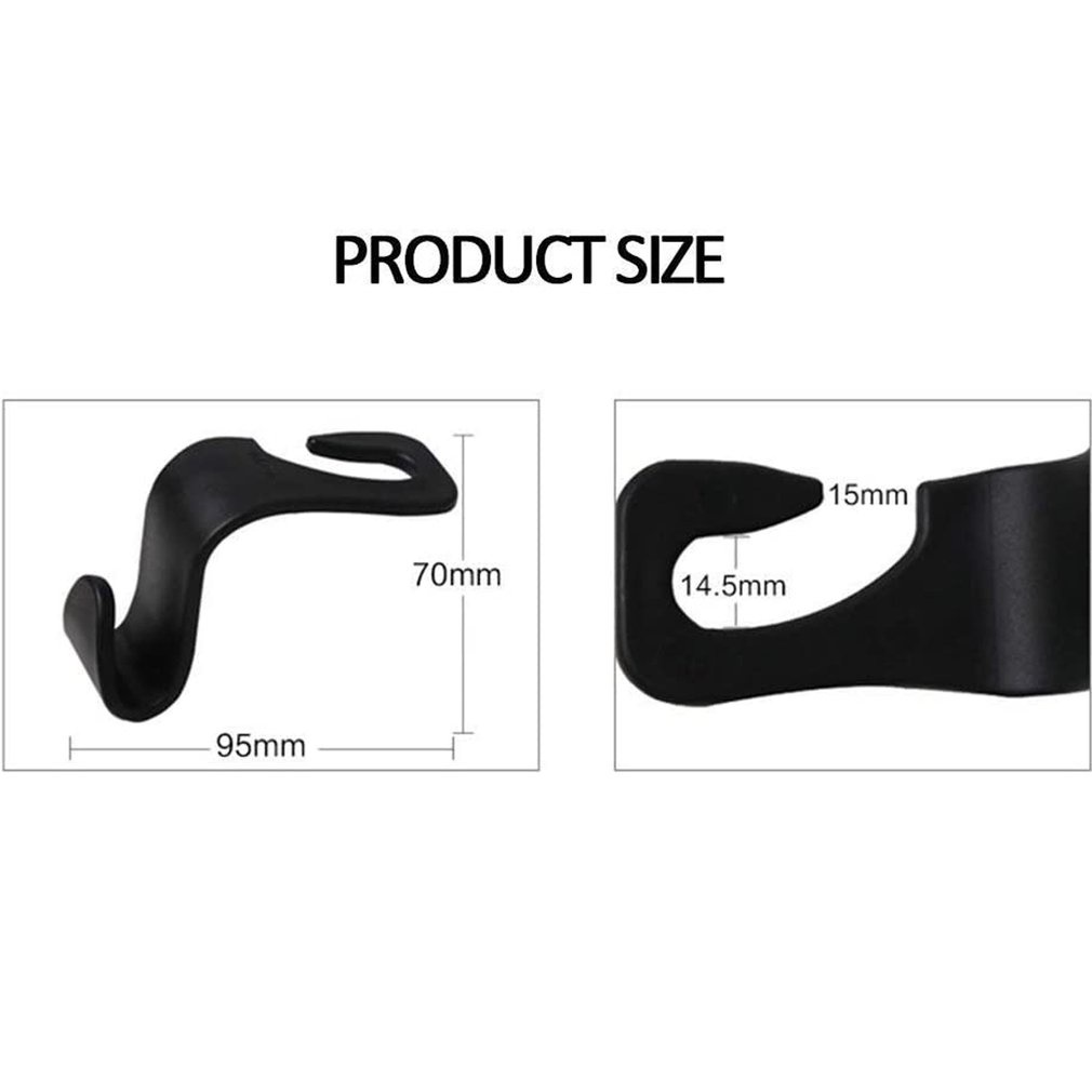 2Pcs Hooks Car Seat Back Hanger Headrest Mount Storage Holder Bearing For Bag Clothes Coats Hanging [Q/3]
