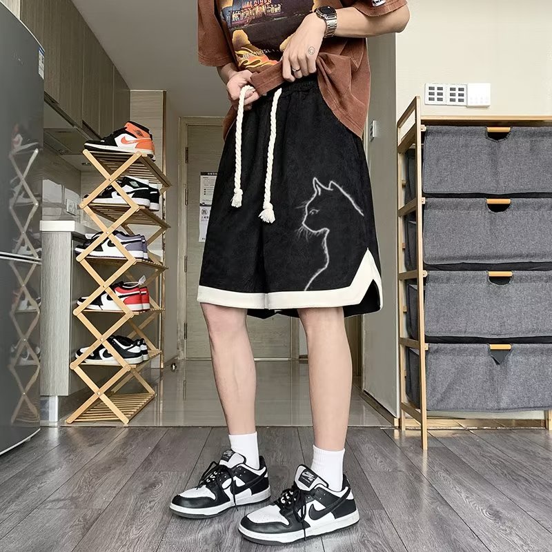 Quần Short Thể Thao Da Lộn Phối Màu Tương Phản Thời Trang Mùa Hè Cao Cấp Phong Cách Mới Cho Nam