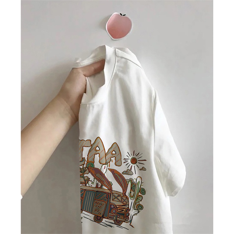 Áo Thun 100% Cotton Tay Ngắn Cổ Tròn Eo Cao Thời Trang Mùa Hè Phong Cách Hàn Quốc Cho Nữ