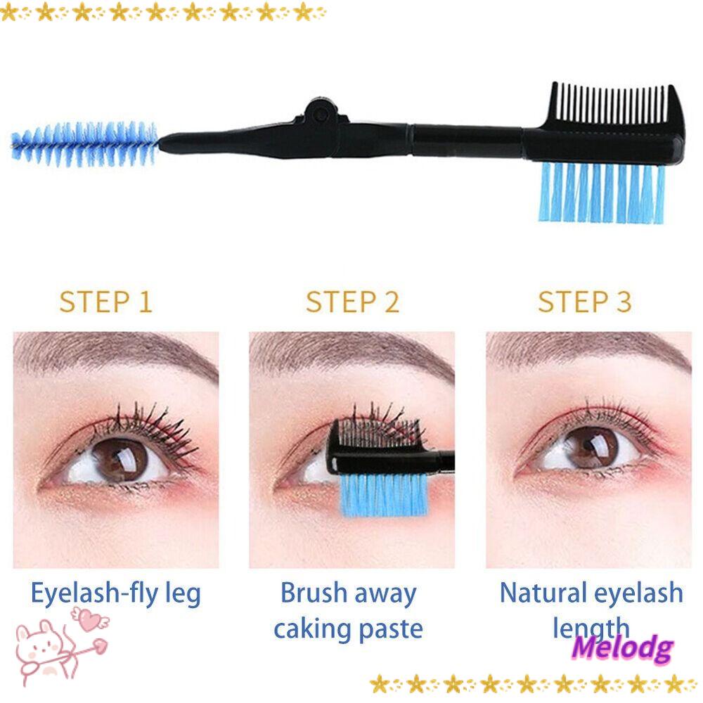 MELODG Cọ Vẽ Lông Mày Thiết Kế Hai Đầu Có Thể Gấp Gọn Tiện Lợi