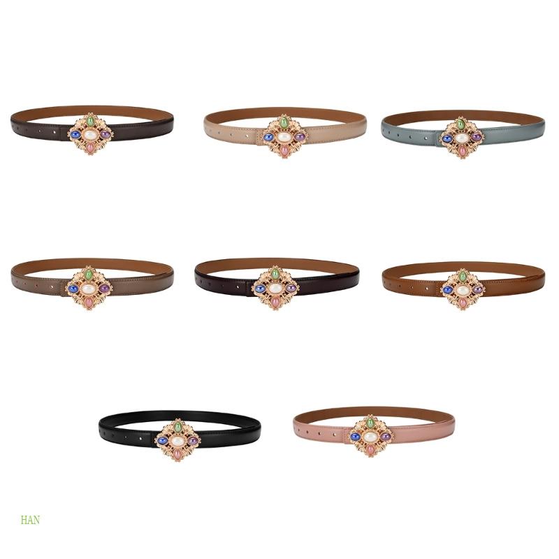 Thắt Lưng Da Đính Đá Quý Nhân Tạo Thanh Lịch Hóa Trang Idol