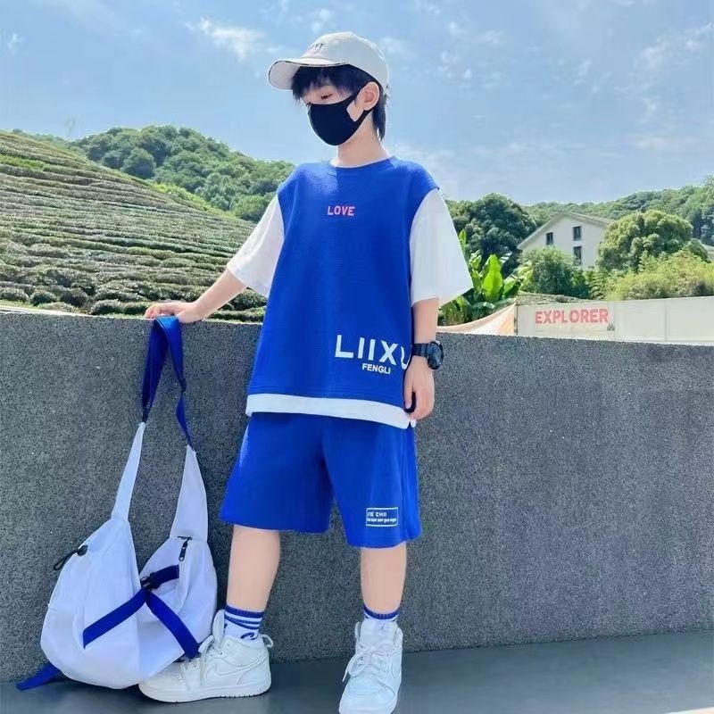 Bộ Đồ Thể Thao Áo Tay Ngắn Phối Quần Short Thời Trang Mùa Hè 2023 Mới Cho Bé Trai