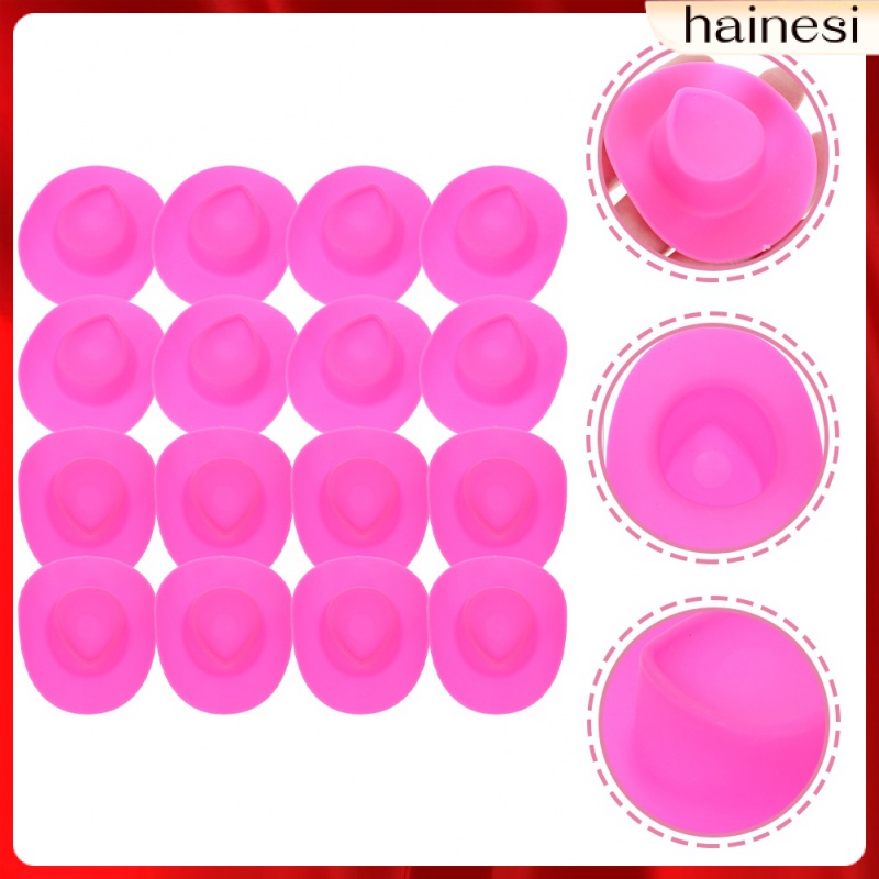 Set 40 Nón Cao Bồi Màu Trắng Đen Trang Trí Nhà Búp Bê