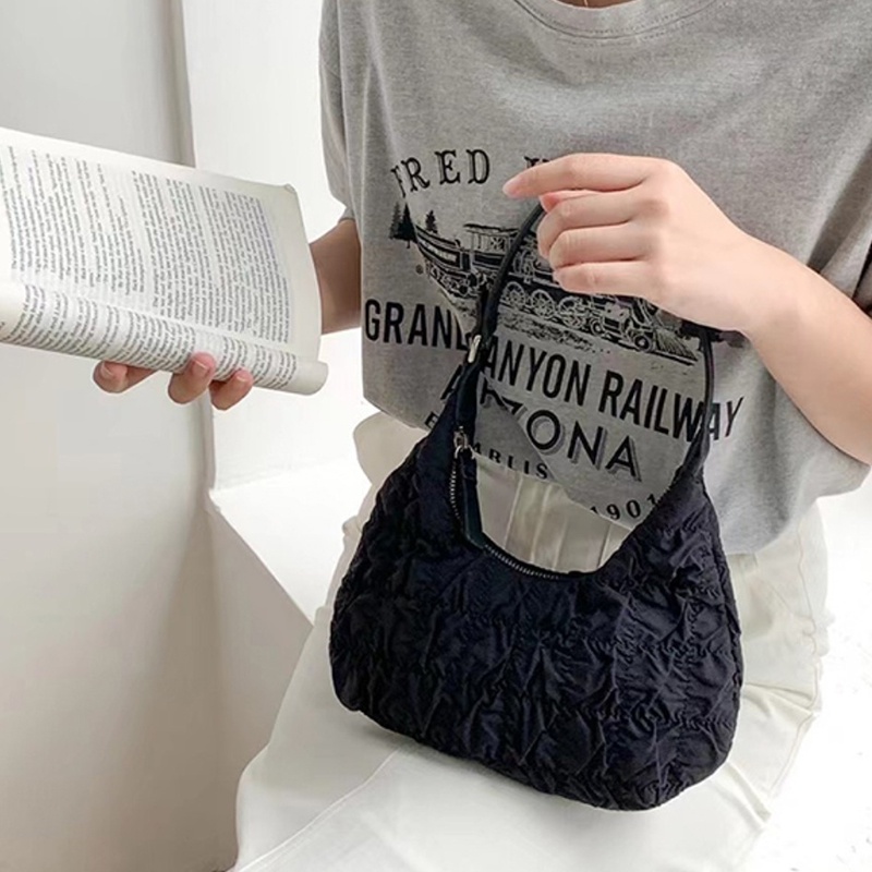 Túi Xách Tay Đeo Vai Xếp Ly Đơn Giản Cao Cấp Cho Nữ