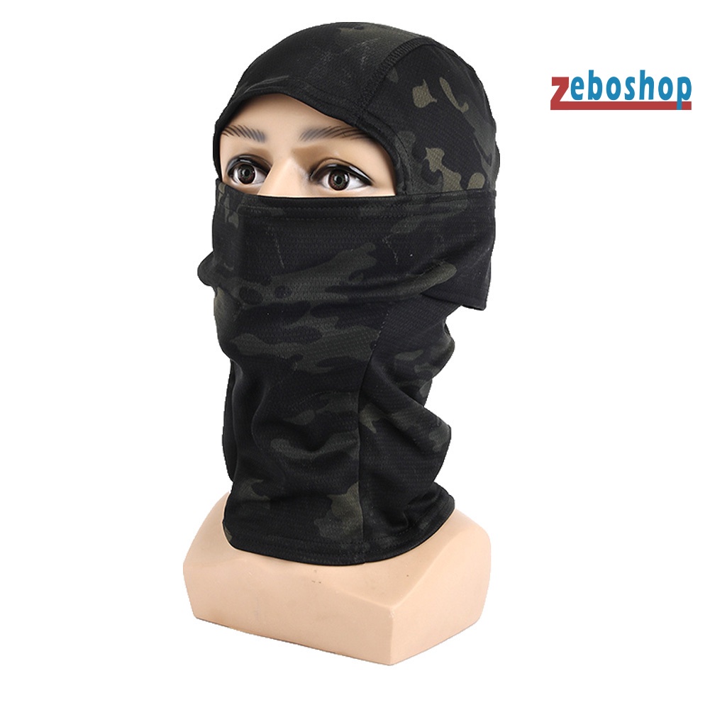 Zeboshop Mũ Trùm Đầu Che Mặt Bảo Vệ Mặt Họa Tiết Rằn Ri Dùng Khi Đạp Xe Ngoài Trời