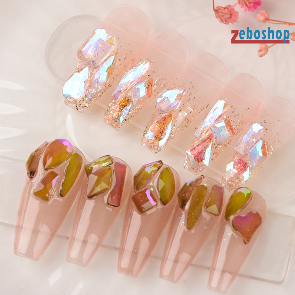 Set 100 Hạt Đá 3D Nhiều Kích Cỡ Trang Trí Móng Nghệ Thuật DIY