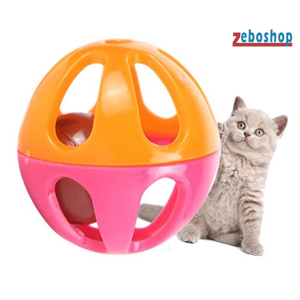 Set 10 Quả Bóng Nhựa Rỗng Có Chuông Tập Tương Tác Vui Nhộn Cho Mèo