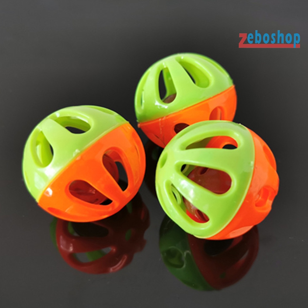 Set 10 Quả Bóng Nhựa Rỗng Có Chuông Tập Tương Tác Vui Nhộn Cho Mèo