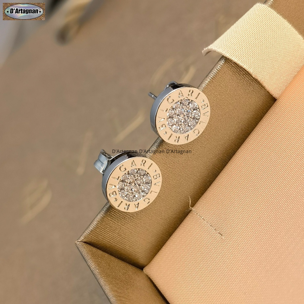 'Boutique Spot'BV Bông tai kim cương Rose Gold Stud  Đồng mạ vàng với thép in chất lượng cao Hàn Quốc 2023 Mới tái tạo thanh lịch Vintage Thời trang Không phai 925 Bạc Pin Bông tai cho phụ nữ