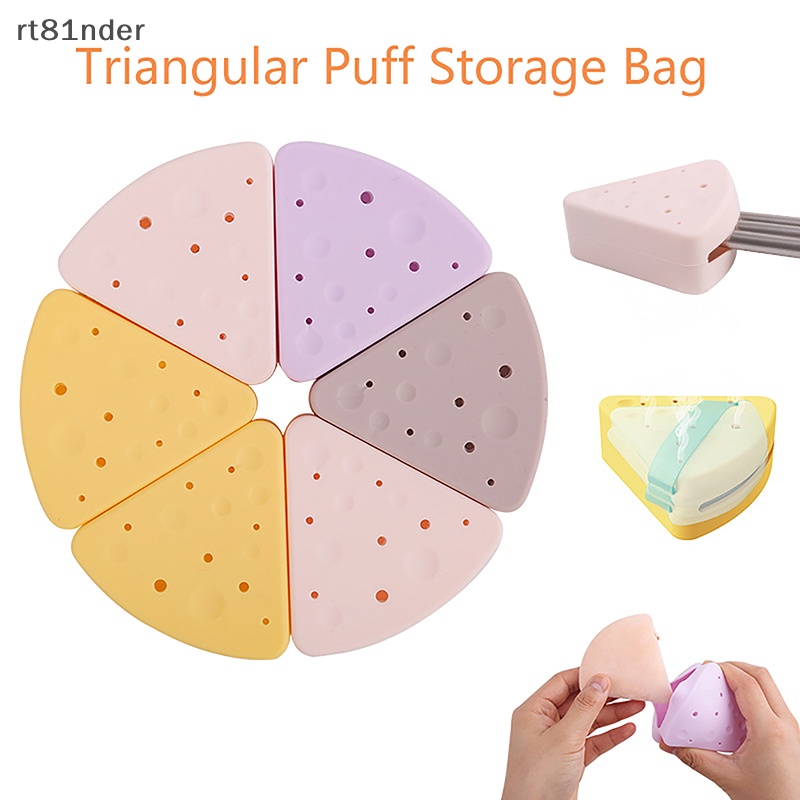 Rt Hộp Đựng Mút Trang Điểm Bằng Silicon Hình Tam Giác Tiện Dụng