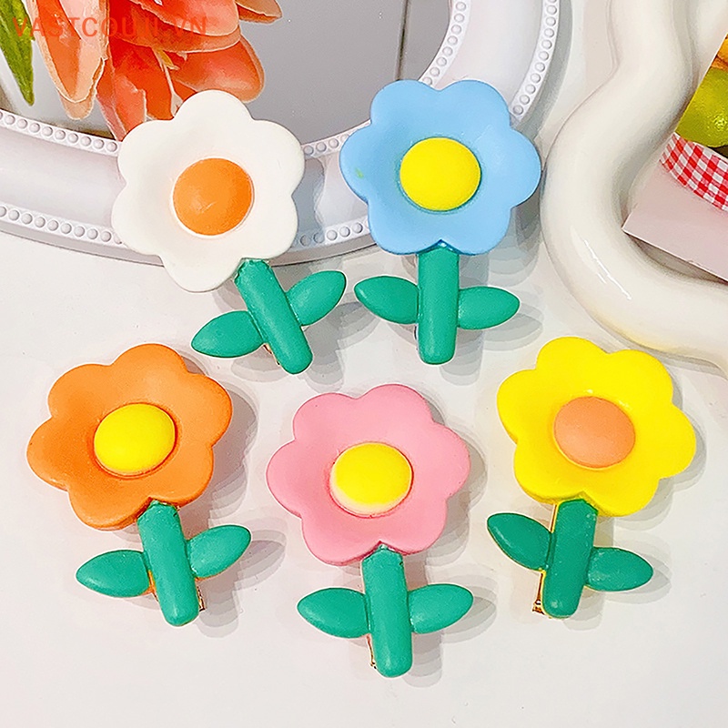 Kẹp Tóc Hình Hoa Màu Kẹo Ngọt Thời Trang Mùa Hè Dễ Thương Cho Bé Gái VN