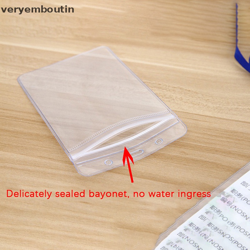 Set 10 Túi Đựng Thẻ ID / Thẻ ID Đeo Trước Ngực Mềm Bóng Trong Suốt Siêu Bền Chống Thấm Nước