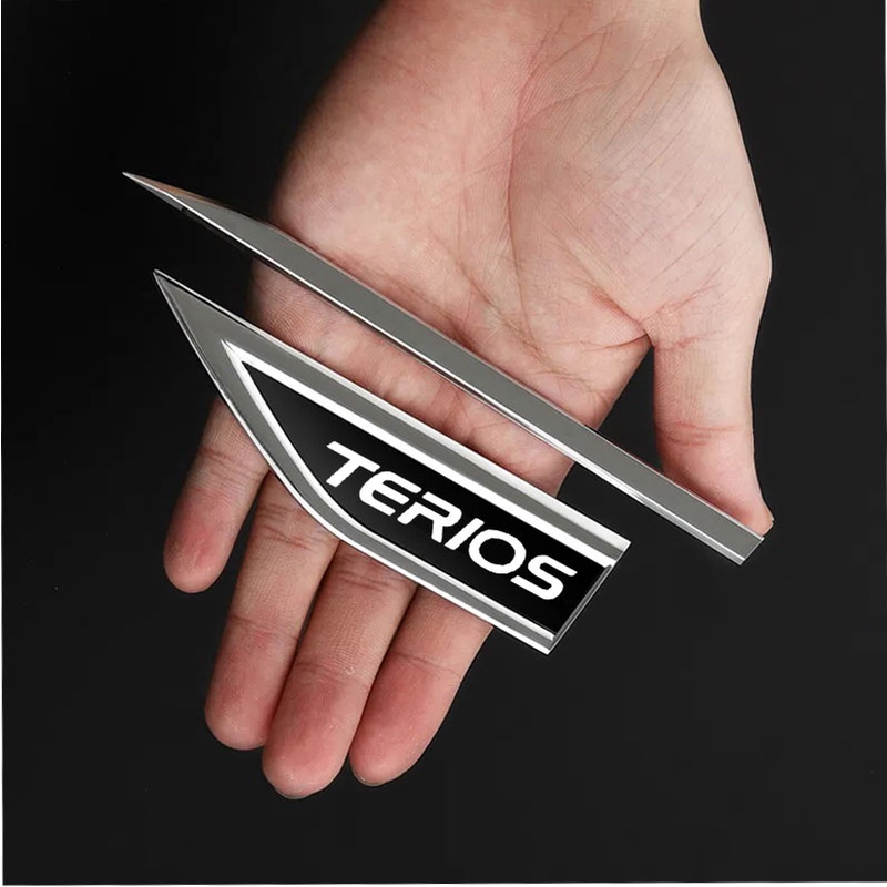 FENDER 1 Bộ Miếng Dán Logo Bằng Thép Không Gỉ Trang Trí Cửa Xe Hơi Daihatsu Terios