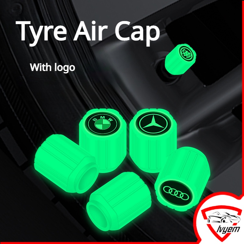 1 / 4 Dạ Quang Lốp Air Cap Cho Ô Tô Xe Máy Xe Đạp Lốp Xe Ô Tô Dạ Quang Van Nắp Thân Van Bánh Lốp Nắp Penutup Ống Angin