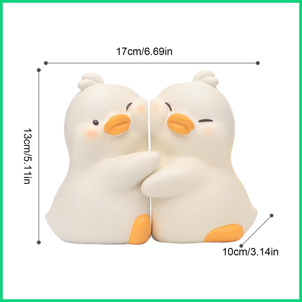 Phụ Kiện Chặn Sách Bằng Nhựa Resin Hình Chú Vịt Ôm Trái Tim Dễ Thương Dùng Trang Trí Bàn Ăn