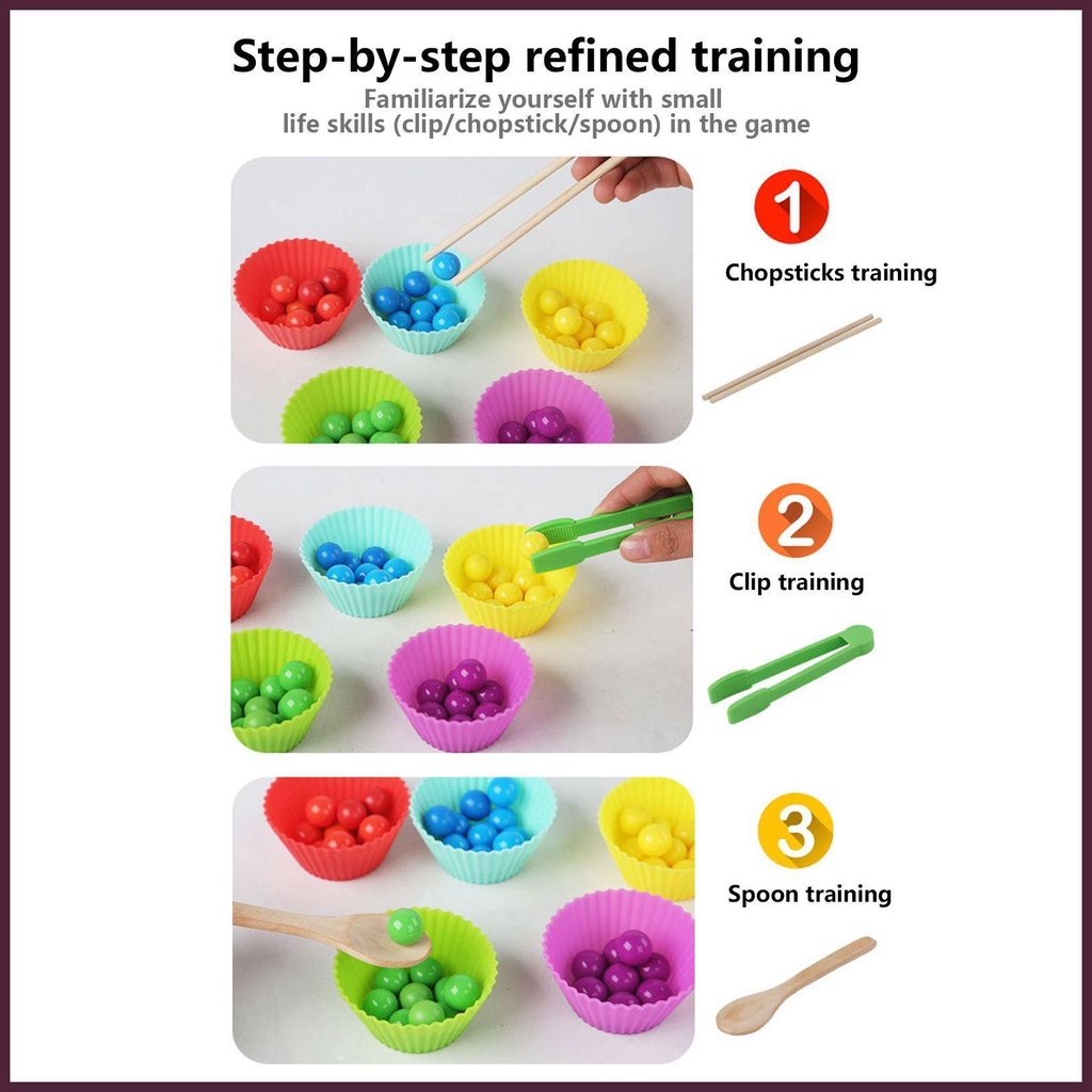 Đồ Chơi Xếp Hình Hạt Nhiều Màu Sắc Cảm Biến Theo Phương Pháp Montessori