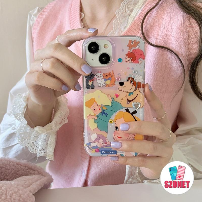 Ốp Điện Thoại Mềm Trong Suốt Chống Sốc Chống Rơi Hình Công Chúa 3D Dễ Thương Cho iPhone 14 13 12 11 Pro Max 14 Plus