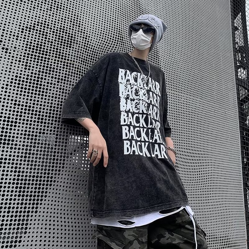 Áo Thun Ngắn Tay Form Rộng Phong Cách Đường Phố Thời Trang Mùa Hè Dành Cho Nam