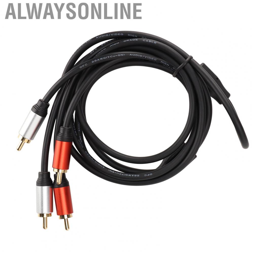 Alwaysonline RCA Cord Black 2RCA Male To Cable for DVD  Car Speaker