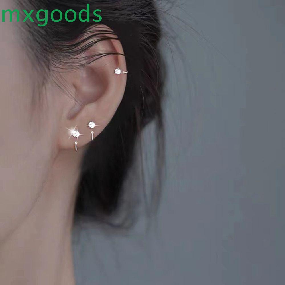 Nhẫn Đeo Tay Bằng Bạc Sterling MXGOODS|Khuyên Tai Dạng Vòng Thời Trang Dành Cho Nữ