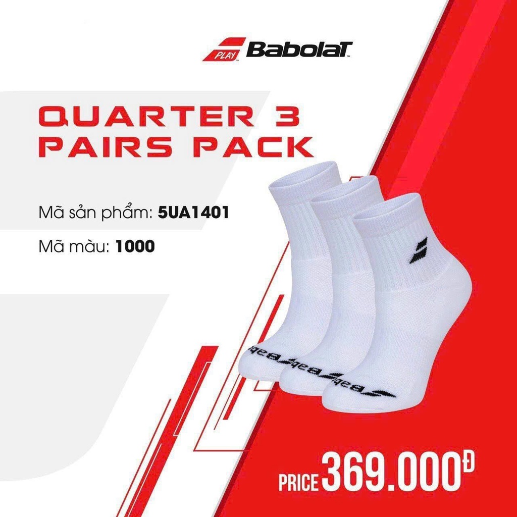 Vớ tennis chính hãng Babolat pack 3,pack 1