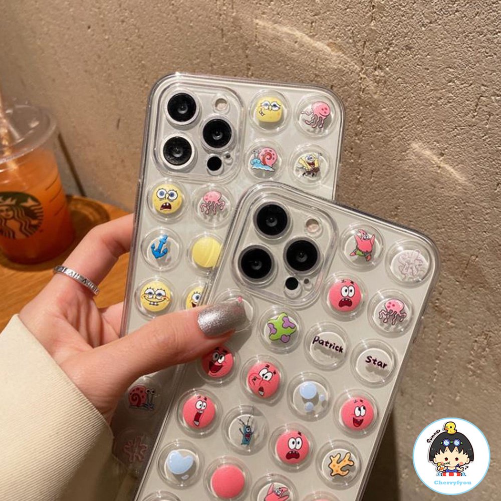 Ốp Điện Thoại TPU Mềm Trong Suốt Chống Sốc Chống Bụi In Họa Tiết Hoạt Hình 3D Cho Iphone 14 11 12 13 Pro Max